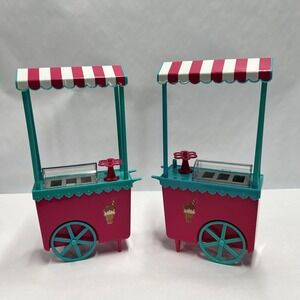 KID CONNECTION  Ice Cream Stand/Cart Play Set (Lot of 2) 11.5‎ x 5 inches